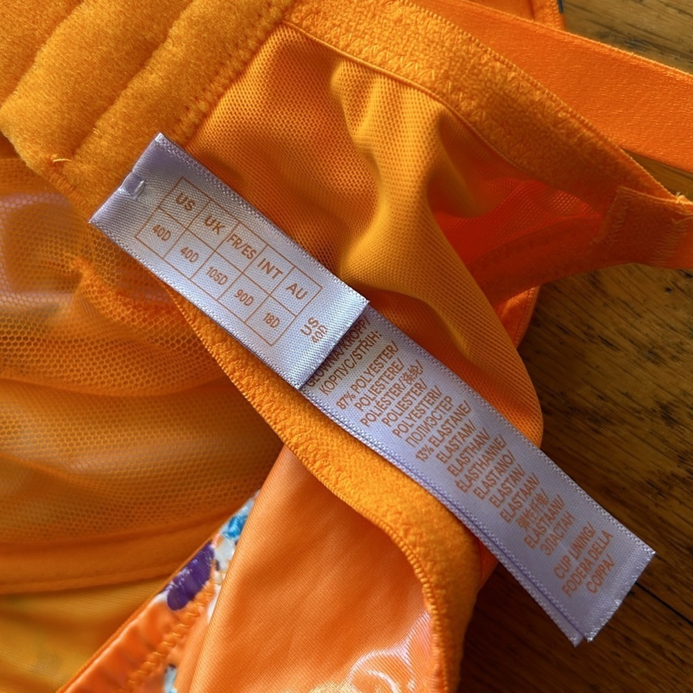 Savage X Fenty Unlined Demi Bra Orange Floral Size 40d — image 8 of 8